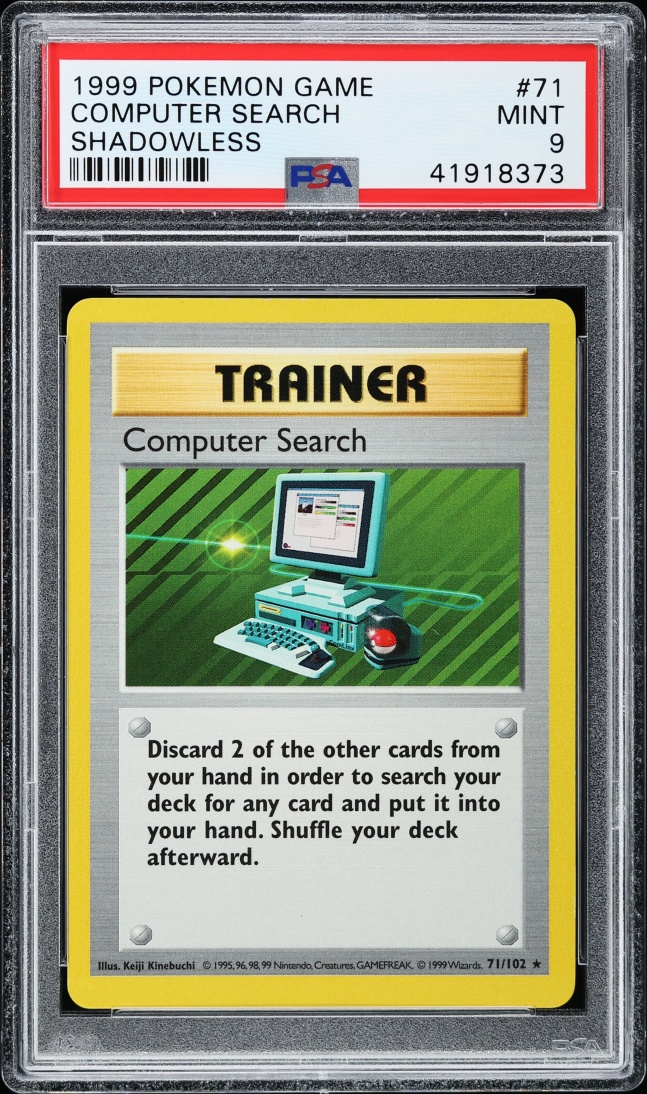 1999 Pokemon Base Set Shadowless Computer Search #71 PSA 9 MINT