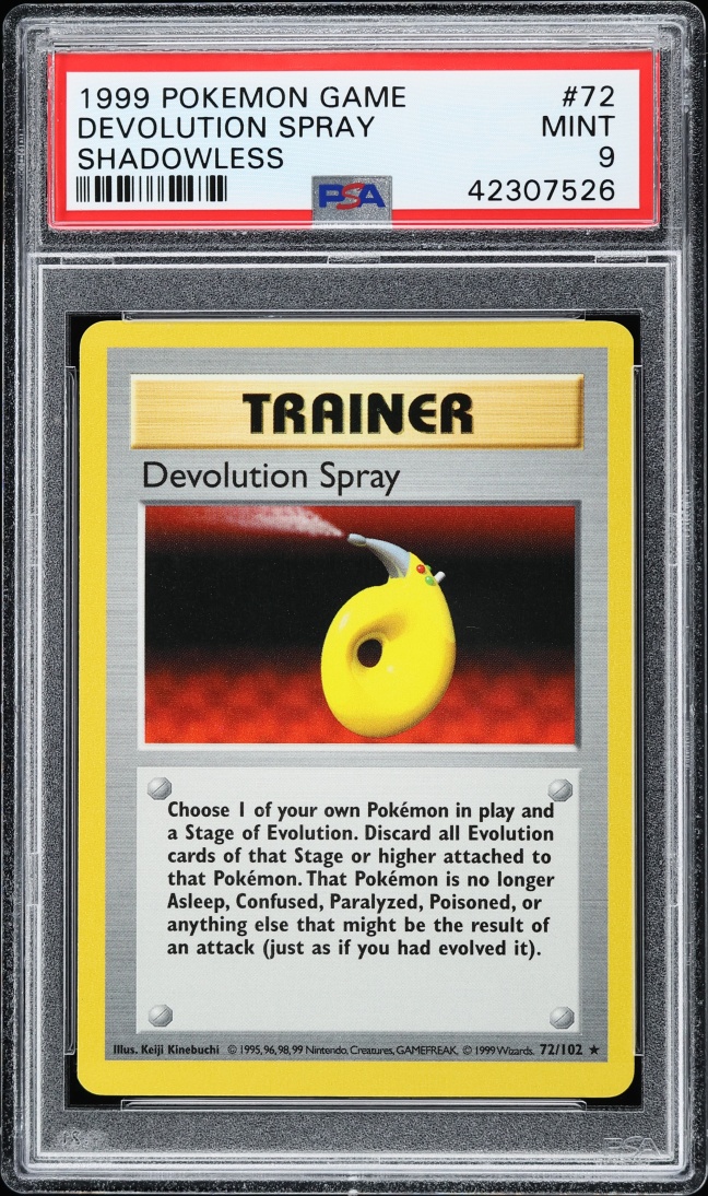 1999 Pokemon Base Set Shadowless Devolution Spray #72 PSA 9 MINT