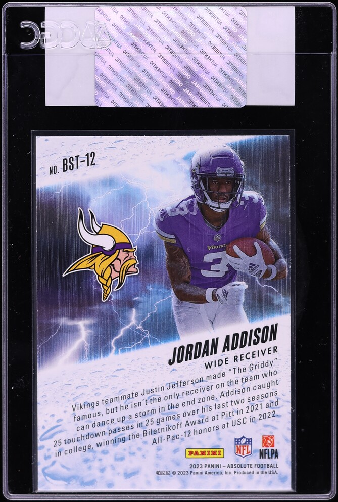2023 Absolute By Storm Jordan Addison ROOKIE #BST-12 CGC AUTH