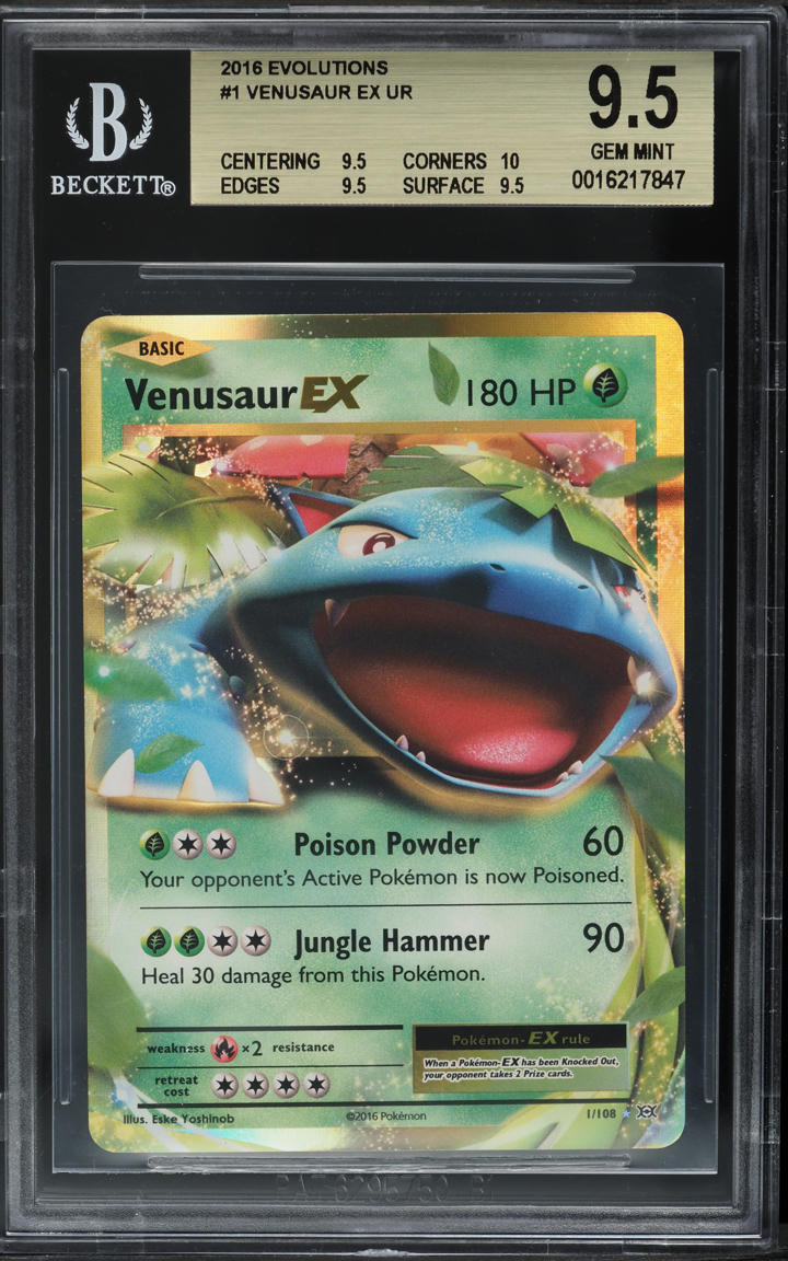 2016 Pokemon XY Evolutions Venusaur EX #1 BGS 9.5 GEM MINT