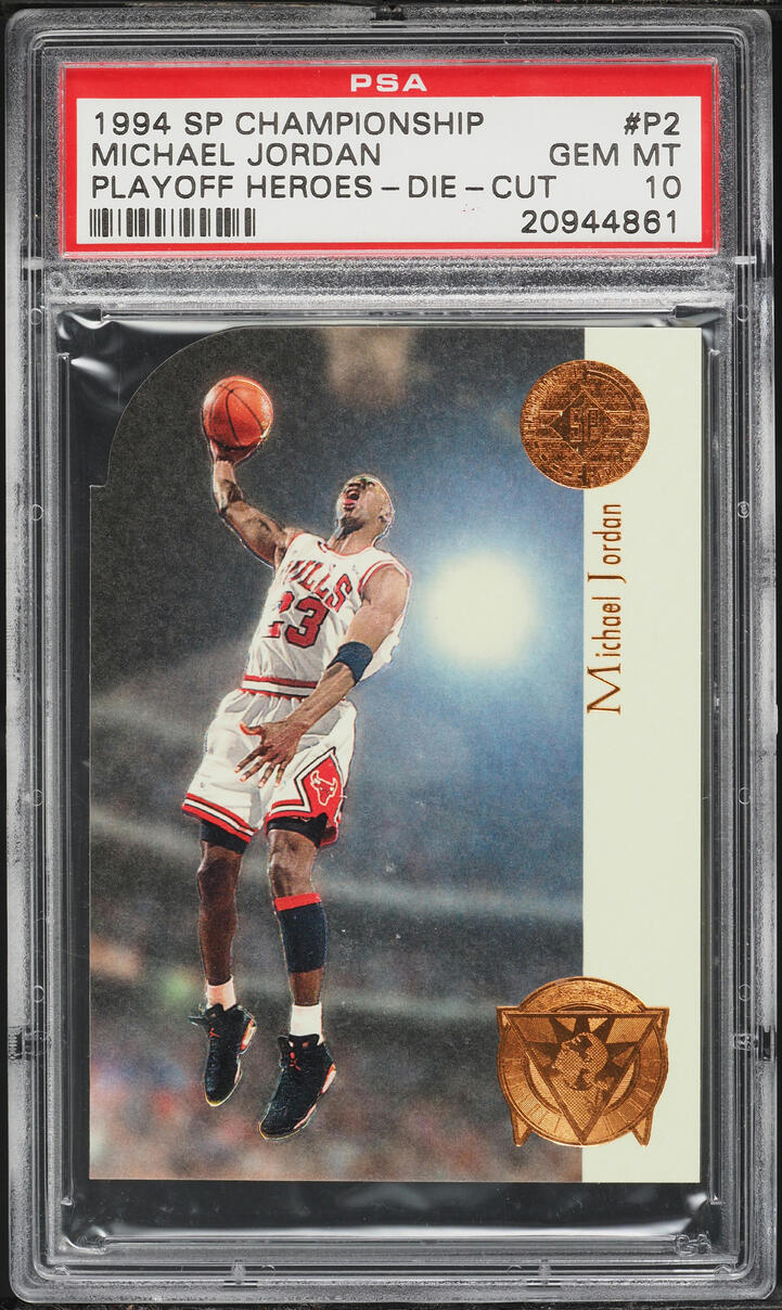 1994 SP Championship Playoff Heroes Die-Cut Michael Jordan #P2 PSA 10 GEM MINT