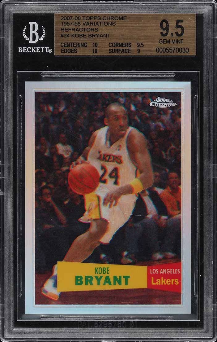 2007 Topps Chrome Xfractor Kobe Bryant /50 #24 PSA 10 GEM MINT on