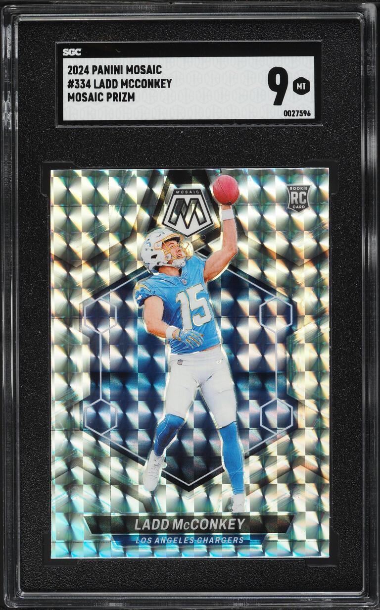 2024 Panini Mosaic Prizm Ladd McConkey ROOKIE #334 SGC 9 MINT