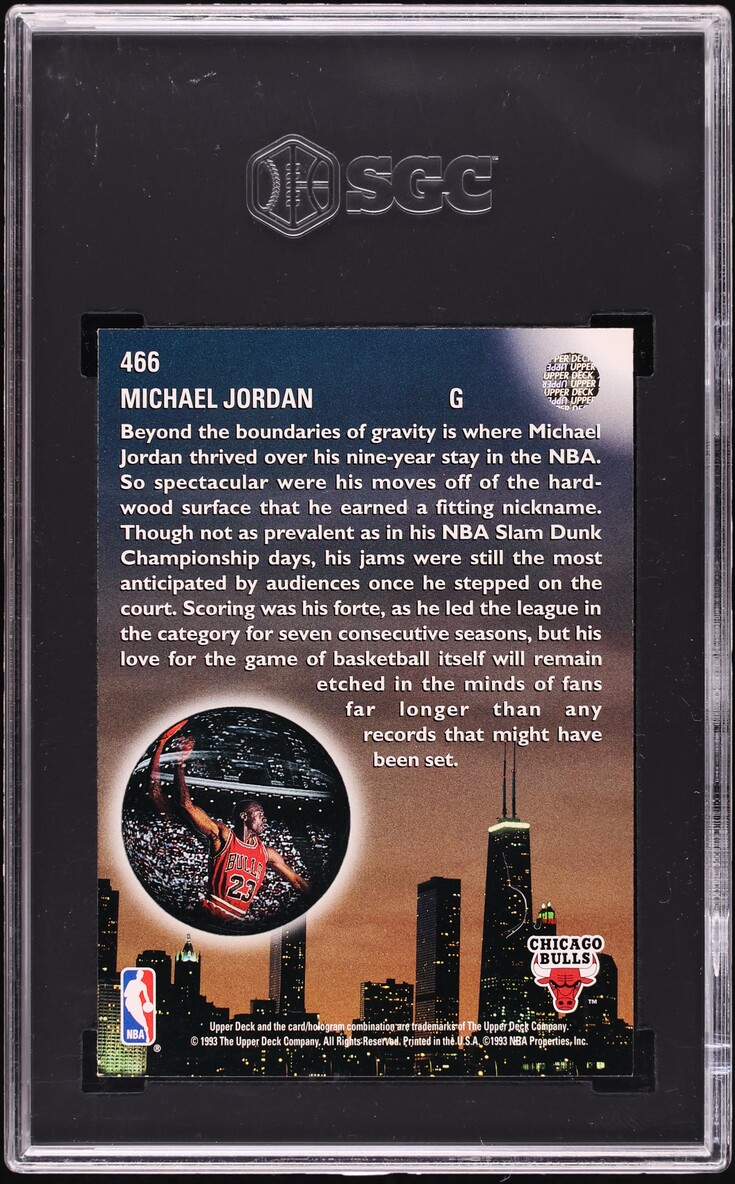 1993 Upper Deck Skylights Michael Jordan #466 SGC 9 MINT