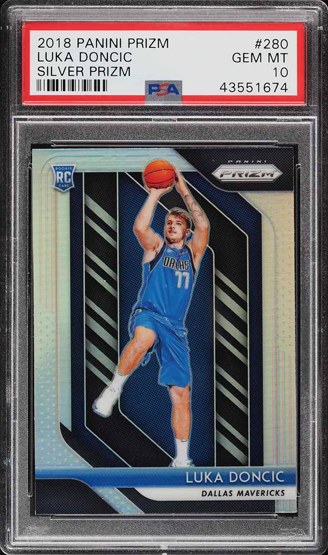 2018 Panini Prizm Green Pulsar Luka Doncic ROOKIE /25 #280 PSA 9