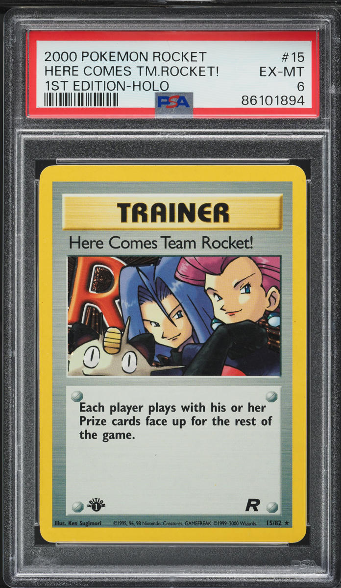 2000 Pokemon Rocket 1st Edition Holo Here Comes Team Rocket! #15 PSA 6 EXMT