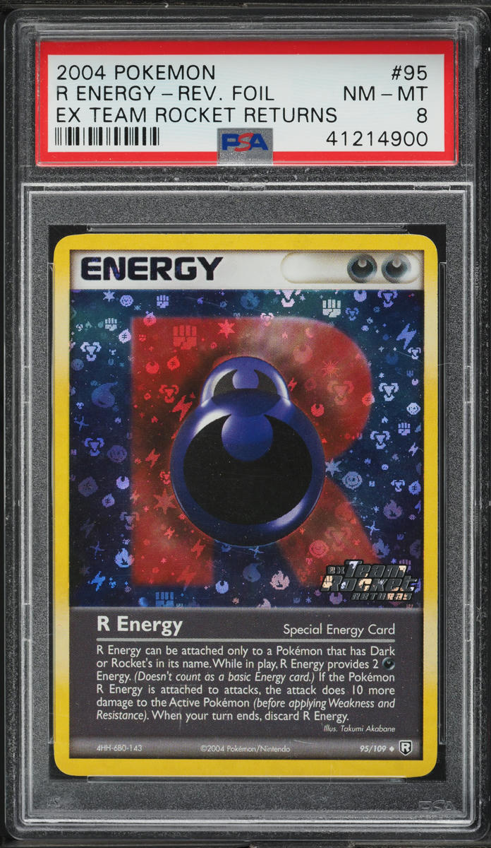2004 Pokemon EX Team Rocket Returns Reverse Holo R Energy #95 PSA 8 NM-MT