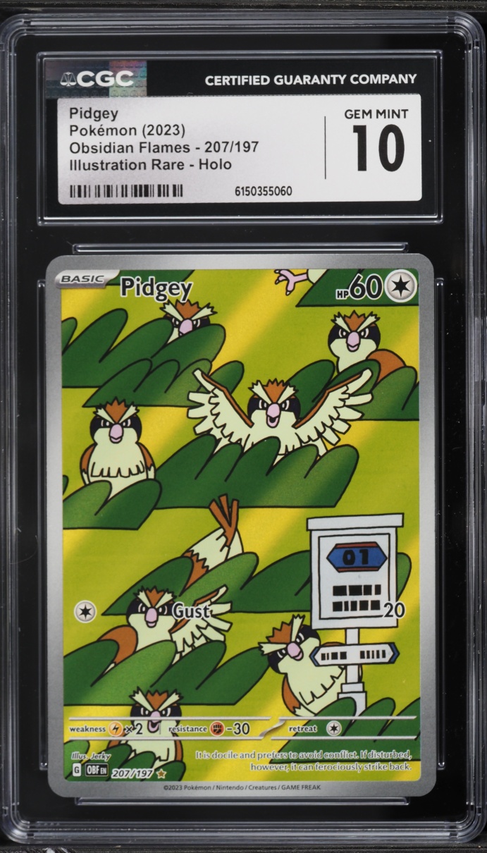 2023 Pokemon Scarlet & Violet Obsidian Flames IR Pidgey #207 CGC 10 GEM MINT