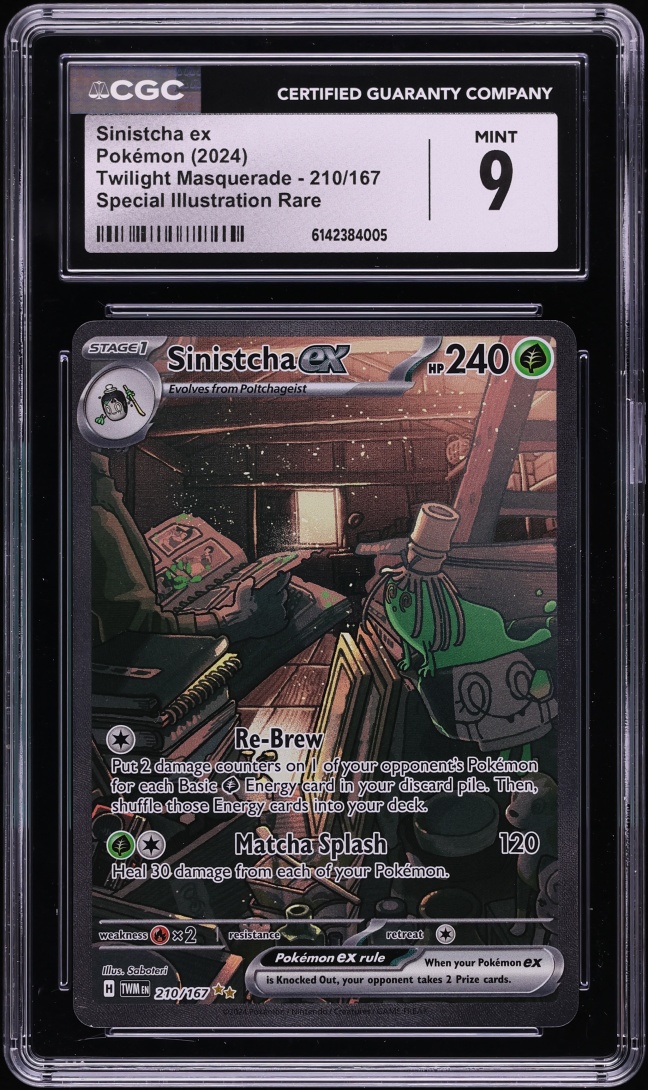 2024 Pokemon Scarlet & Violet Twilight Masquerade SIR Sinistcha ex #210 CGC 9 MINT