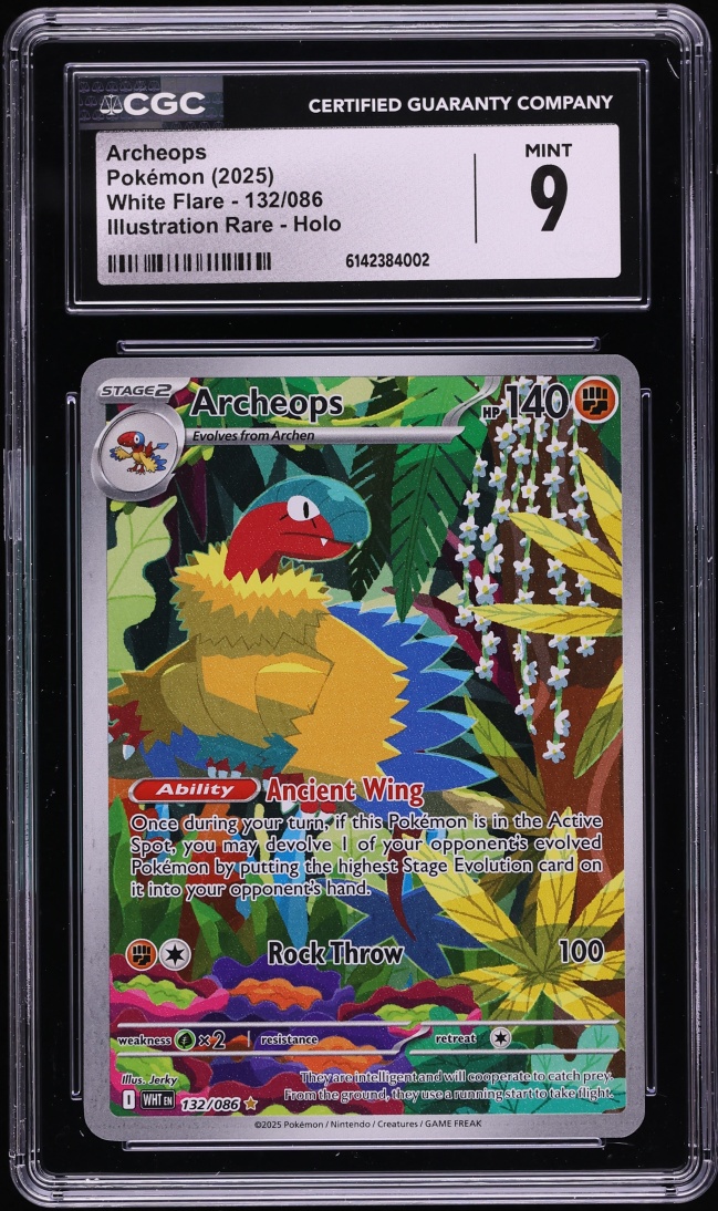2025 Pokemon Scarlet & Violet White Flare IR Archeops #132 CGC 9 MINT