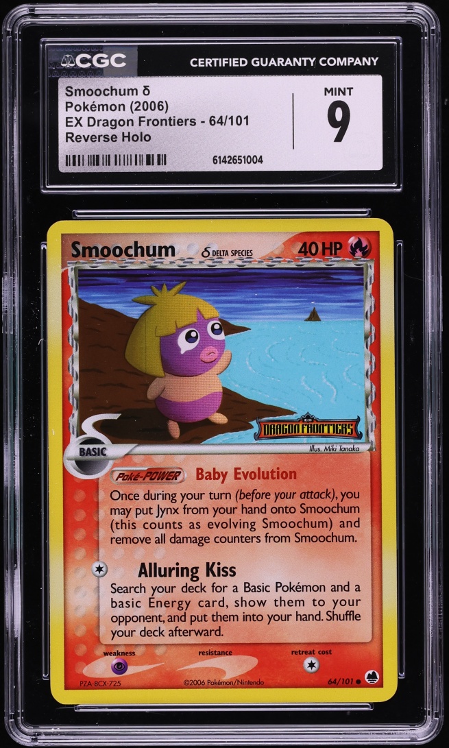 2006 Pokemon EX Dragon Frontiers Reverse Holo Smoochum #64 CGC 9 MINT