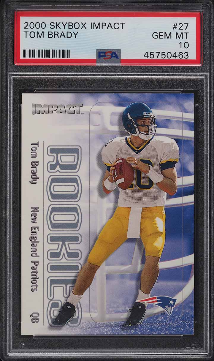 2000 Skybox Impact Tom Brady ROOKIE #27 PSA 10 GEM MINT