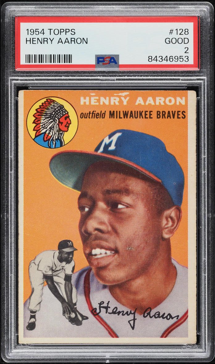 1954 Topps Hank Aaron ROOKIE #128 PSA 2 GD