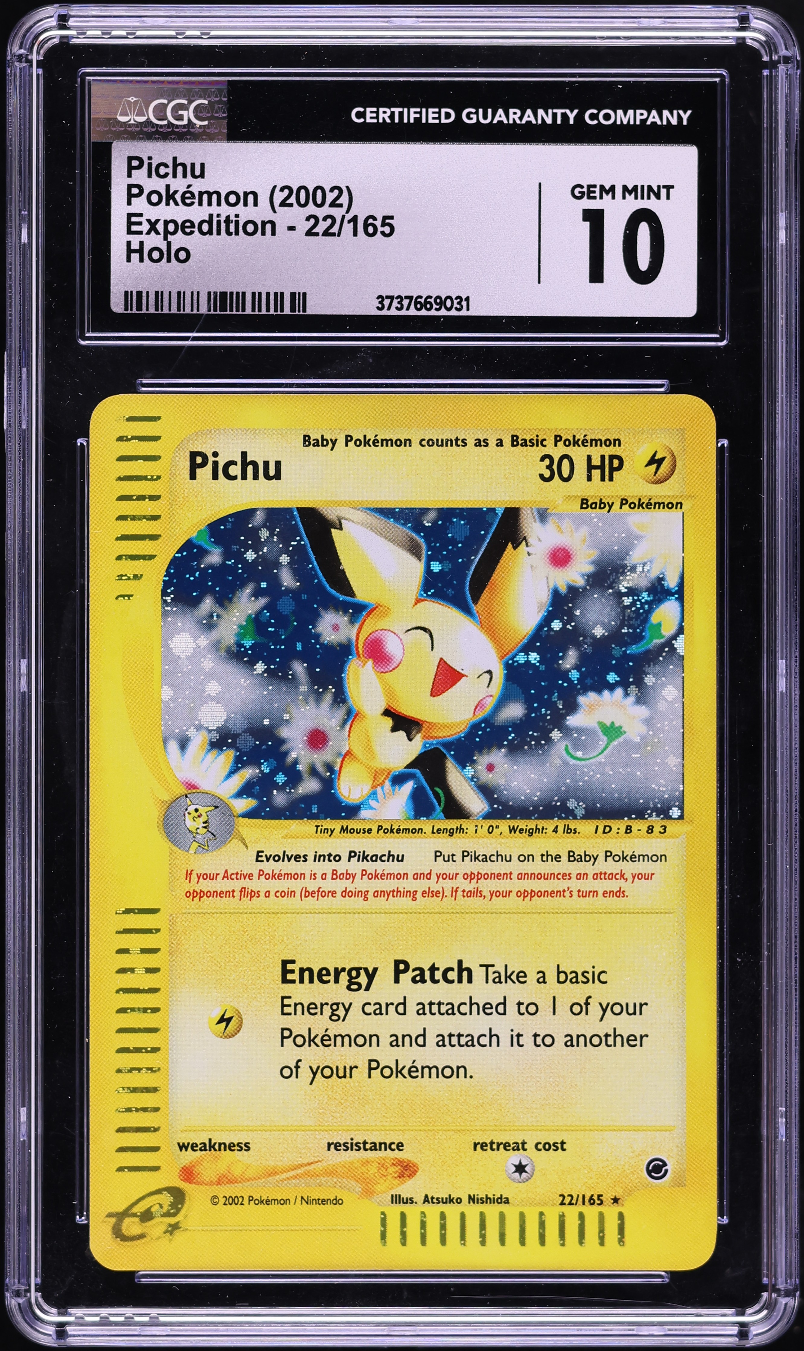 2002 Pokemon Expedition Holo Pichu #22 CGC 9.5 GEM MINT