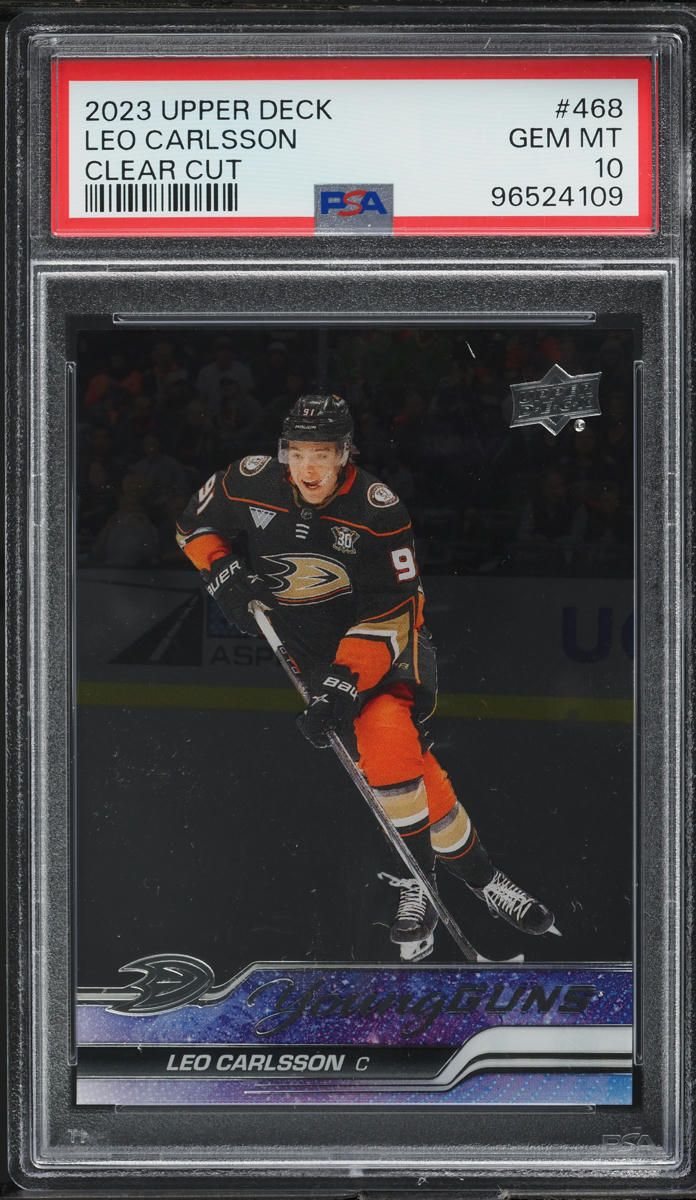 2023 Upper Deck Young Guns Clear Cut Leo Carlsson ROOKIE #468 PSA 10 GEM MINT