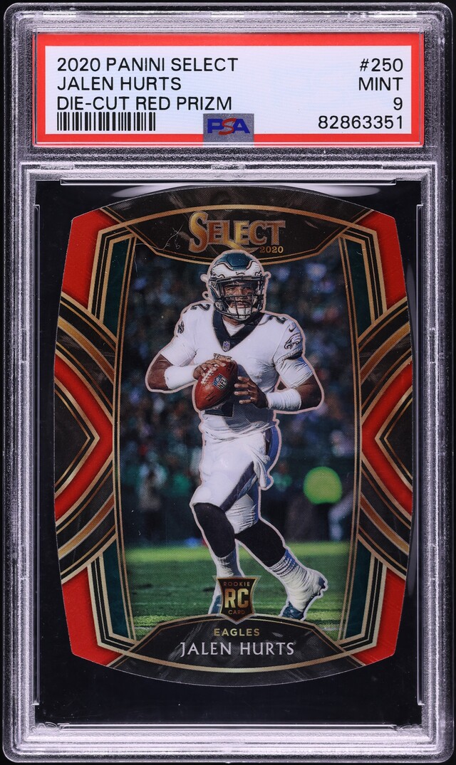 2020 Select Club Level Red Prizm Die-Cut Jalen Hurts ROOKIE #250 PSA 9 MINT