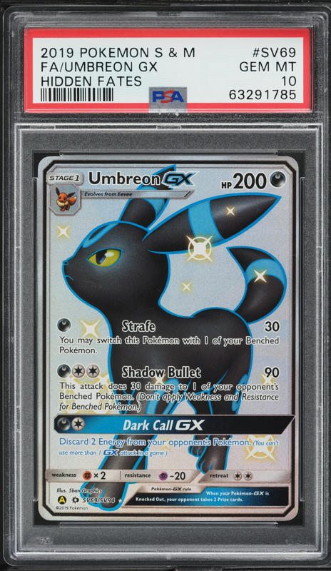 2017 Pokemon Sun & Moon Full Art Umbreon GX #142 PSA 10 GEM MINT