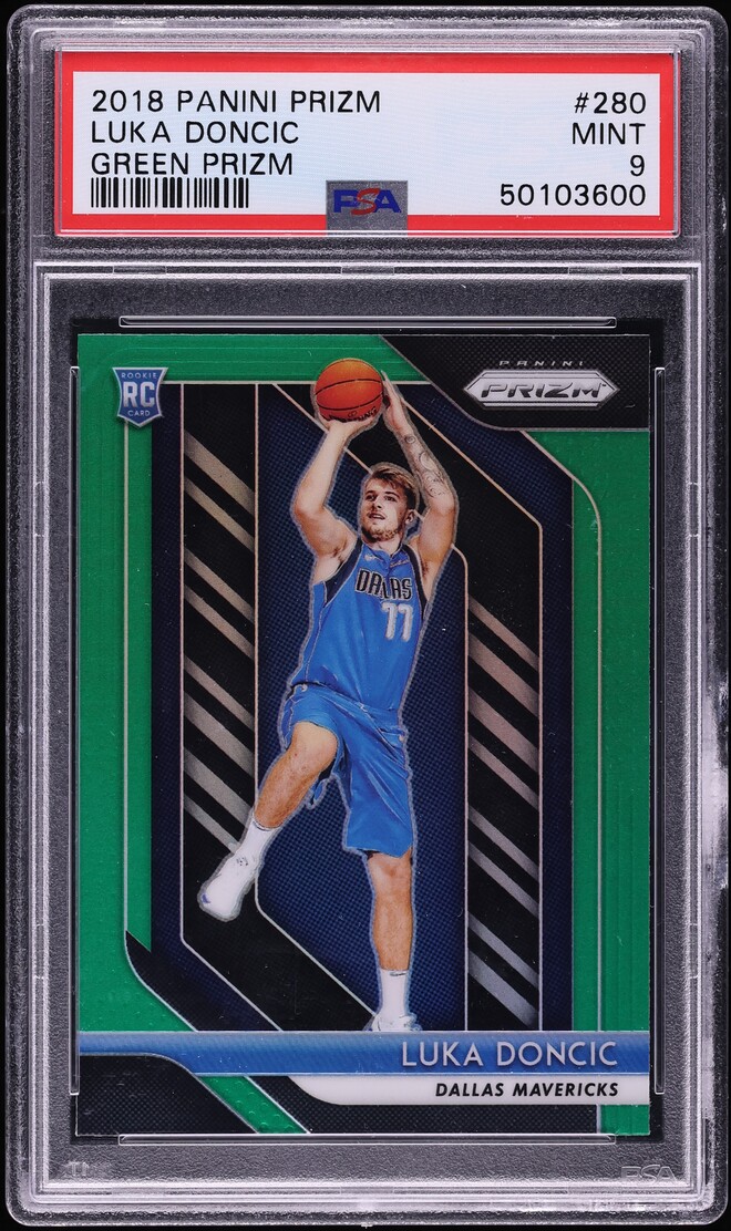 2018 Panini Prizm Green Luka Doncic ROOKIE #280 PSA 9 MINT