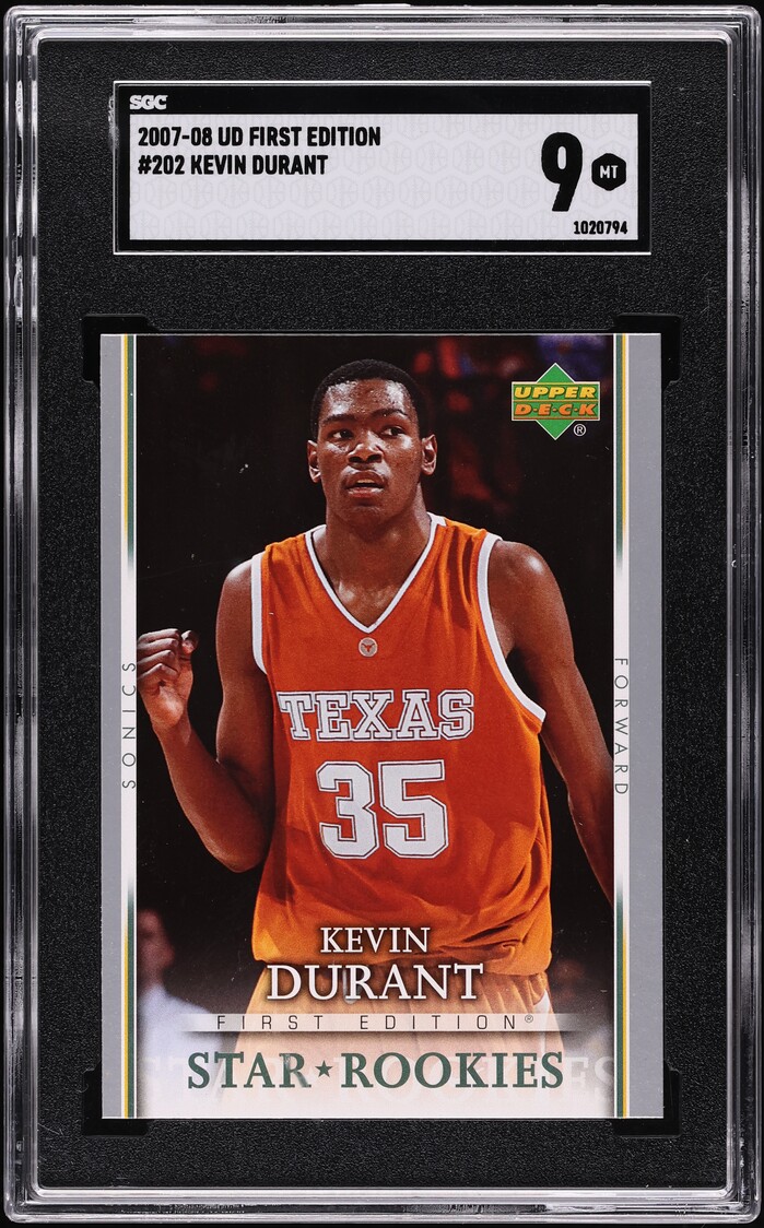 2007 Upper Deck First Edition Kevin Durant ROOKIE #202 SGC 9 MINT