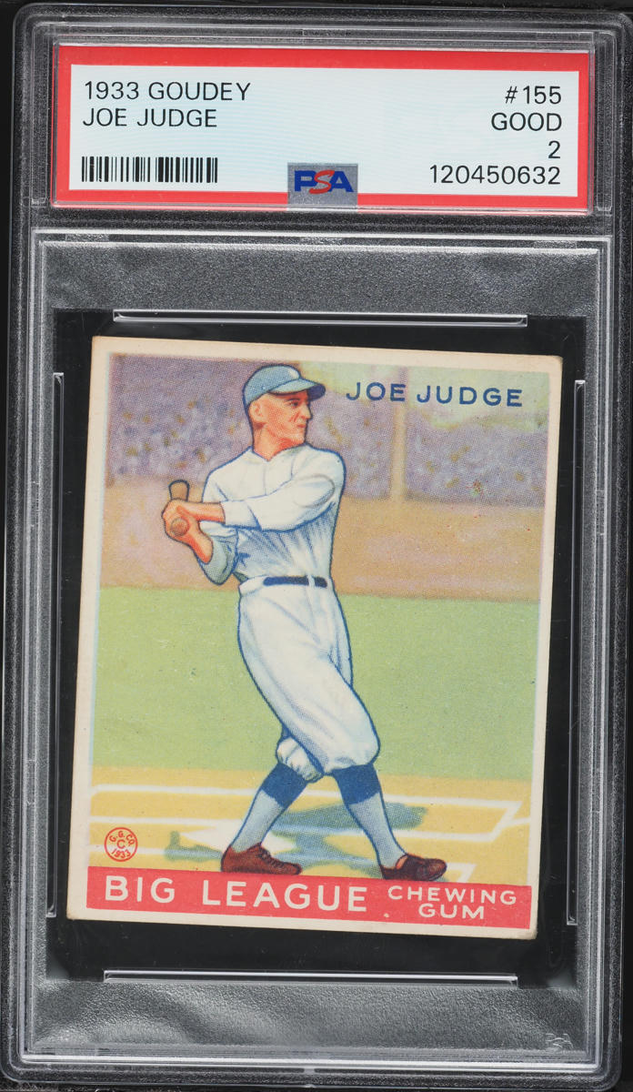 1933 Goudey Joe Judge #155 PSA 2 GD