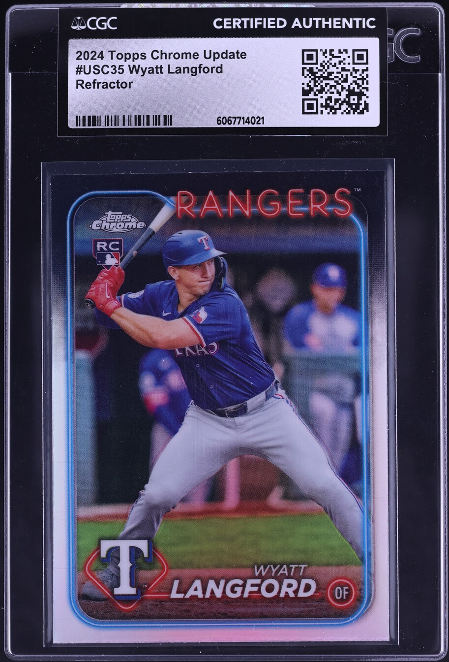 2024 Topps Chrome Update Refractor Wyatt Langford ROOKIE #USC35 CGC AUTH