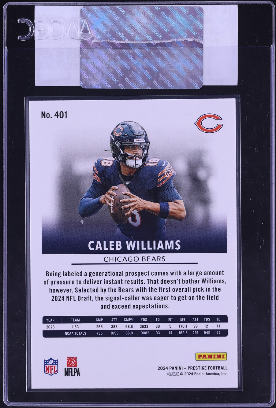 2024 Panini Prestige Caleb Williams ROOKIE #401 CGC AUTH