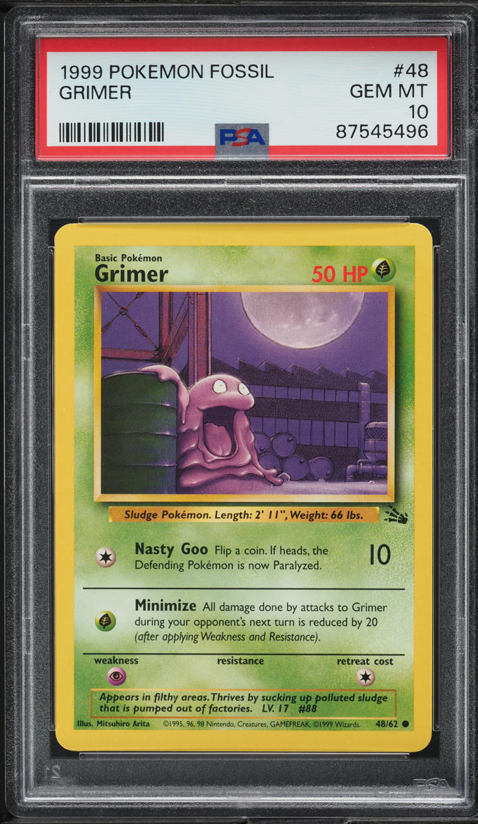 1999 Pokemon Fossil Grimer #48 PSA 10 GEM MINT