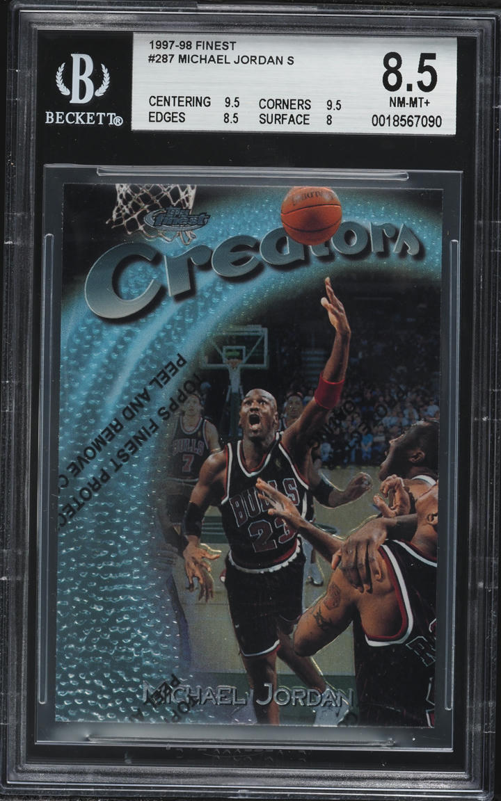 1997 Finest Basketball w/ Coating Michael Jordan #287 BGS 8.5 NM-MT+
