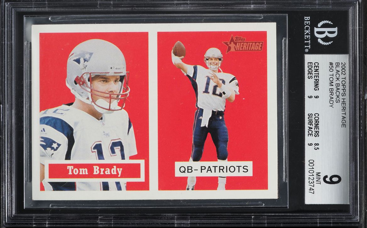 2002 Topps Heritage Black Backs Tom Brady #50 BGS 9 MINT