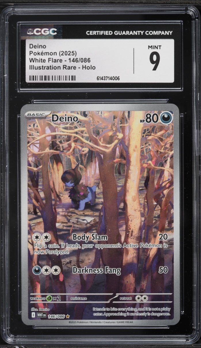 2025 Pokemon Scarlet & Violet White Flare IR Deino #146 CGC 9 MINT