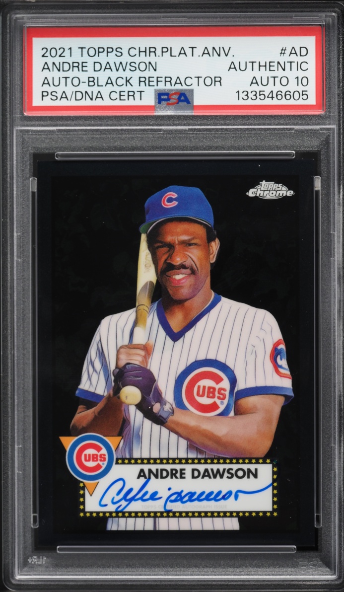 2021 Topps Chrome Platinum Anniversary Black Refractor Andre Dawson AUTO DNA 10 /10 PSA AUTH
