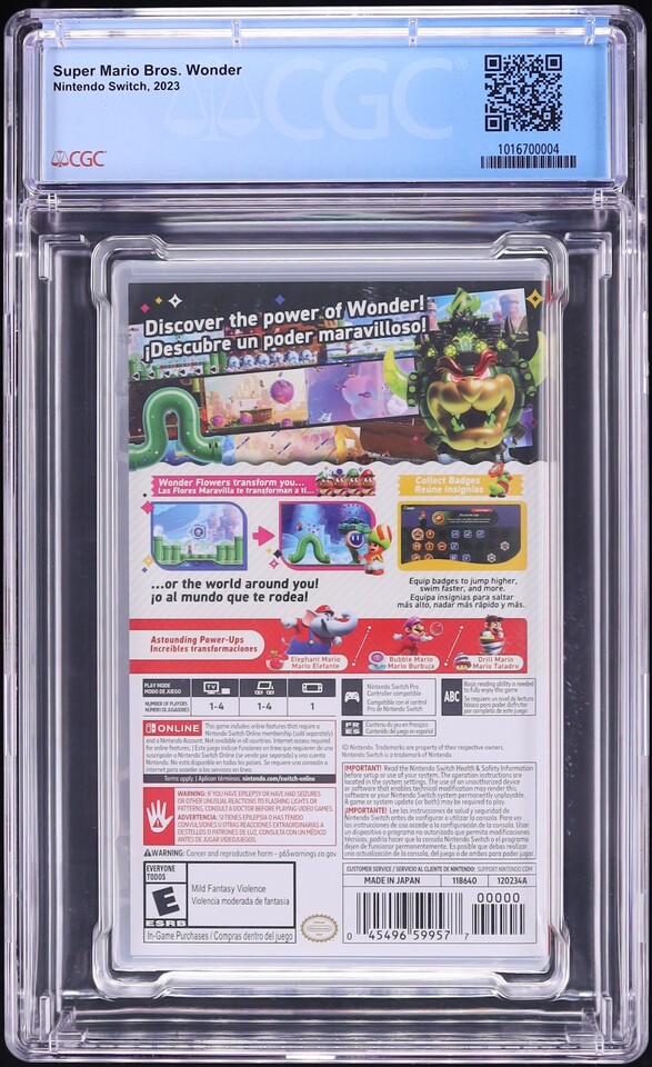 Super Mario Bros. Wonder (Nintendo Switch) CGC 9.8 A++ Sealed - Photo 2
