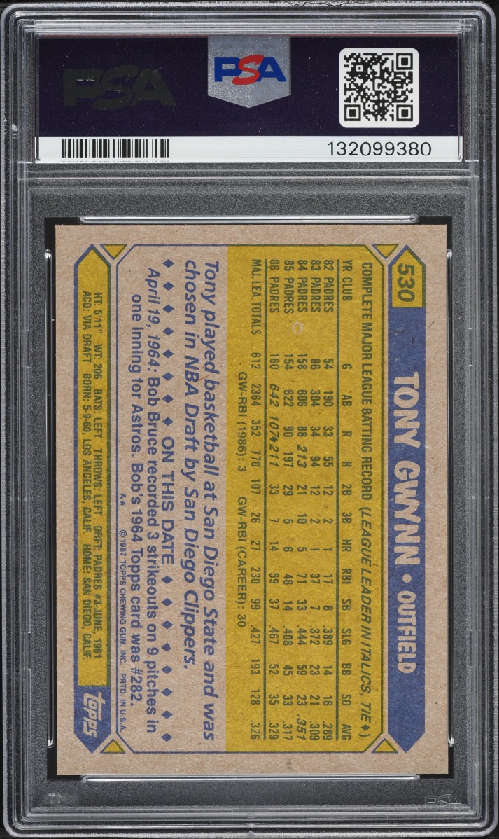1987 Topps Tony Gwynn #530 PSA 8 NM-MT