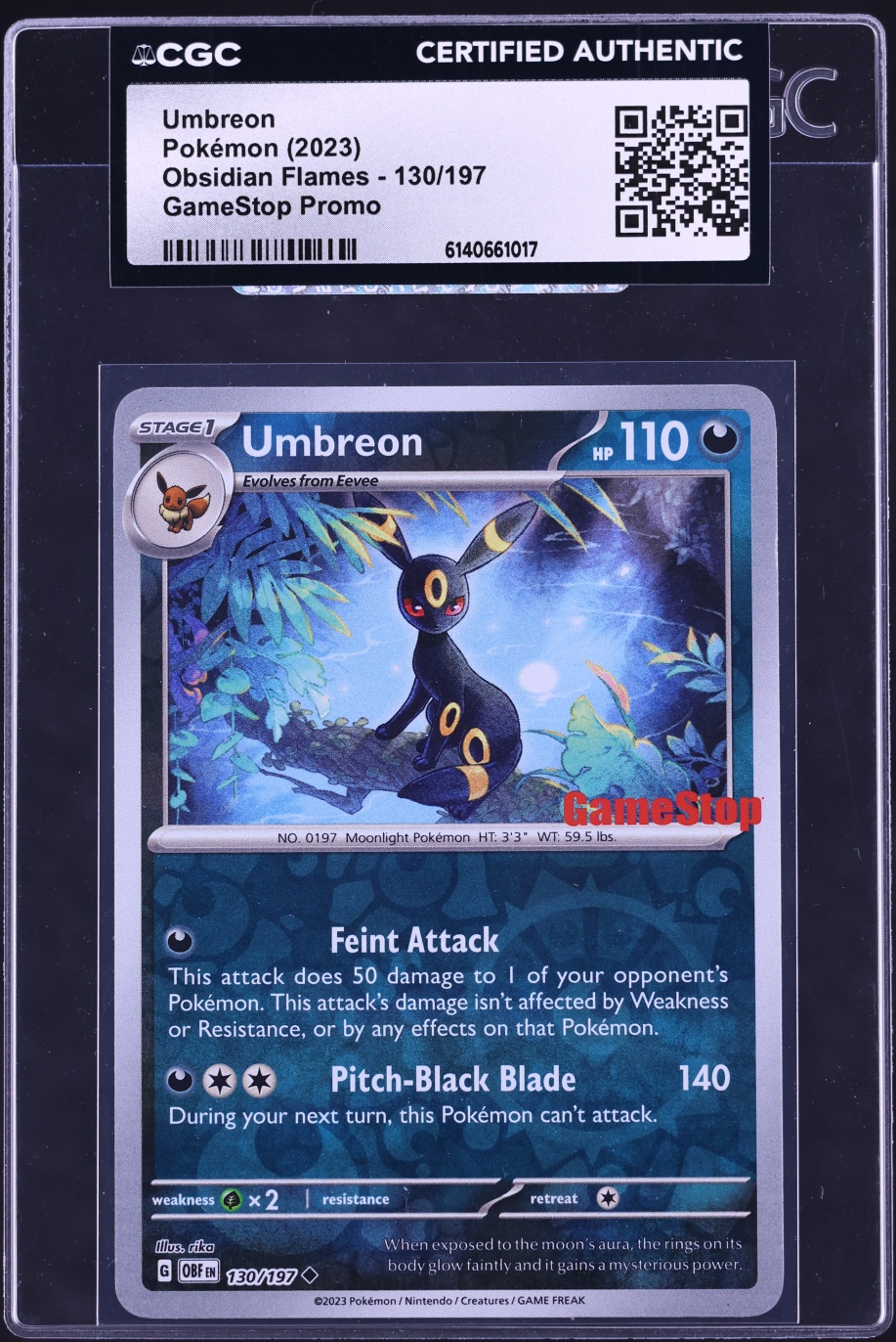 2023 Pokemon Scarlet & Violet Obsidian Flames GameStop Promo Umbreon #130 CGC AUTH