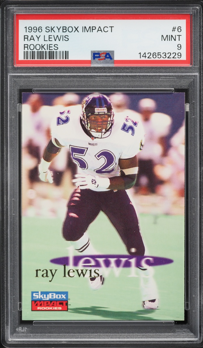 1996 Skybox Impact Ray Lewis ROOKIE #6 PSA 9 MINT