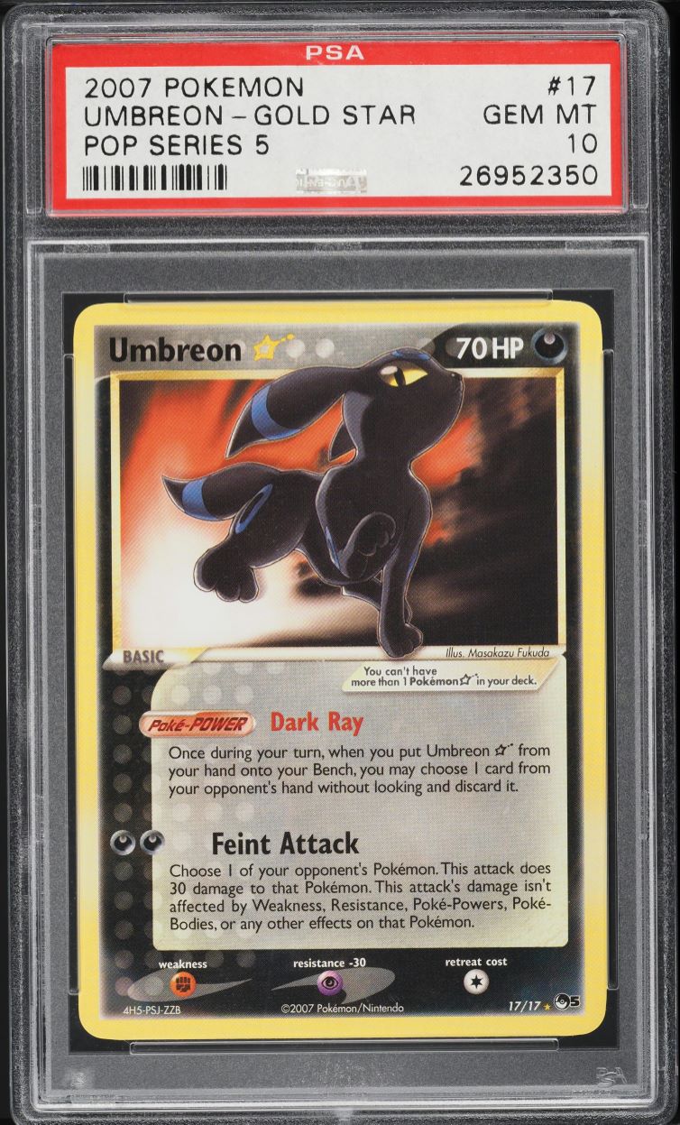 2007 Pokemon Pop Series 5 Umbreon Gold Star #17 PSA 10 GEM MINT