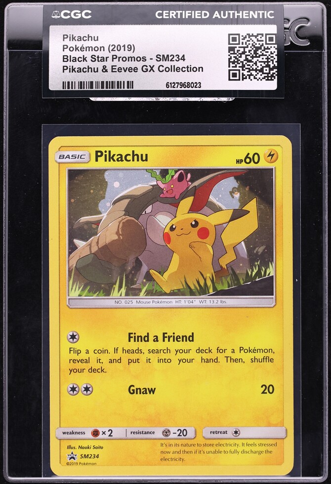 2019 Pokemon Sun & Moon Black Star Promo Special Collection Holo Pikachu #SM234 CGC AUTH