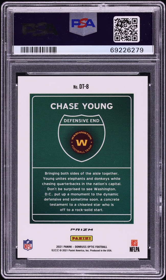 2021 Donruss Optic Downtown Chase Young #DT-8 PSA 10 GEM MINT