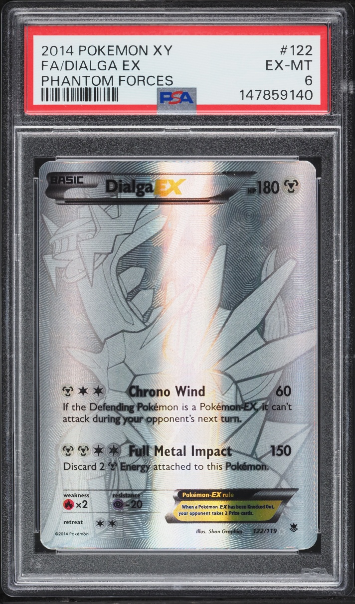 2014 Pokemon XY Phantom Forces Full Art Dialga EX #122 PSA 6 EXMT