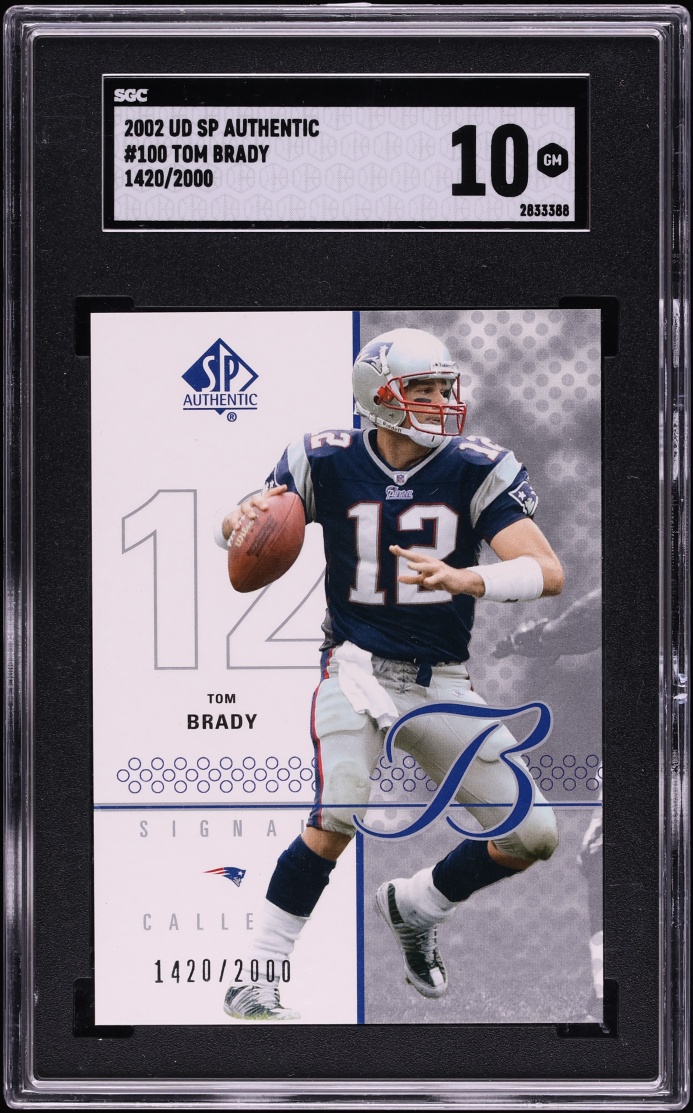 2002 SP Authentic Tom Brady /2000 #100 SGC 10 GEM MINT