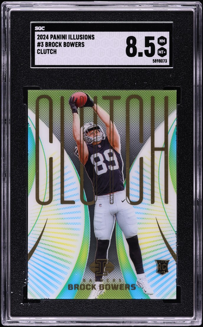 2024 Panini Illusions Clutch Brock Bowers ROOKIE #3 SGC 8.5 NM-MT+