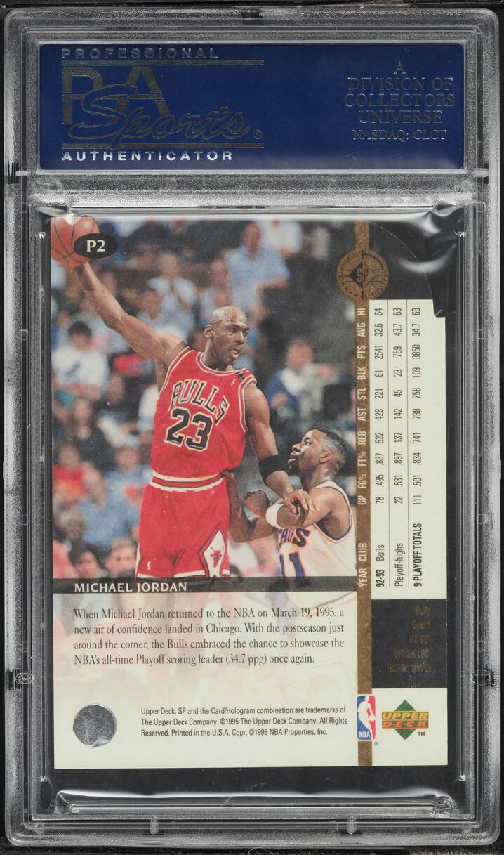 1994 SP Championship Playoff Heroes Die-Cut Michael Jordan #P2 PSA 10 GEM MINT
