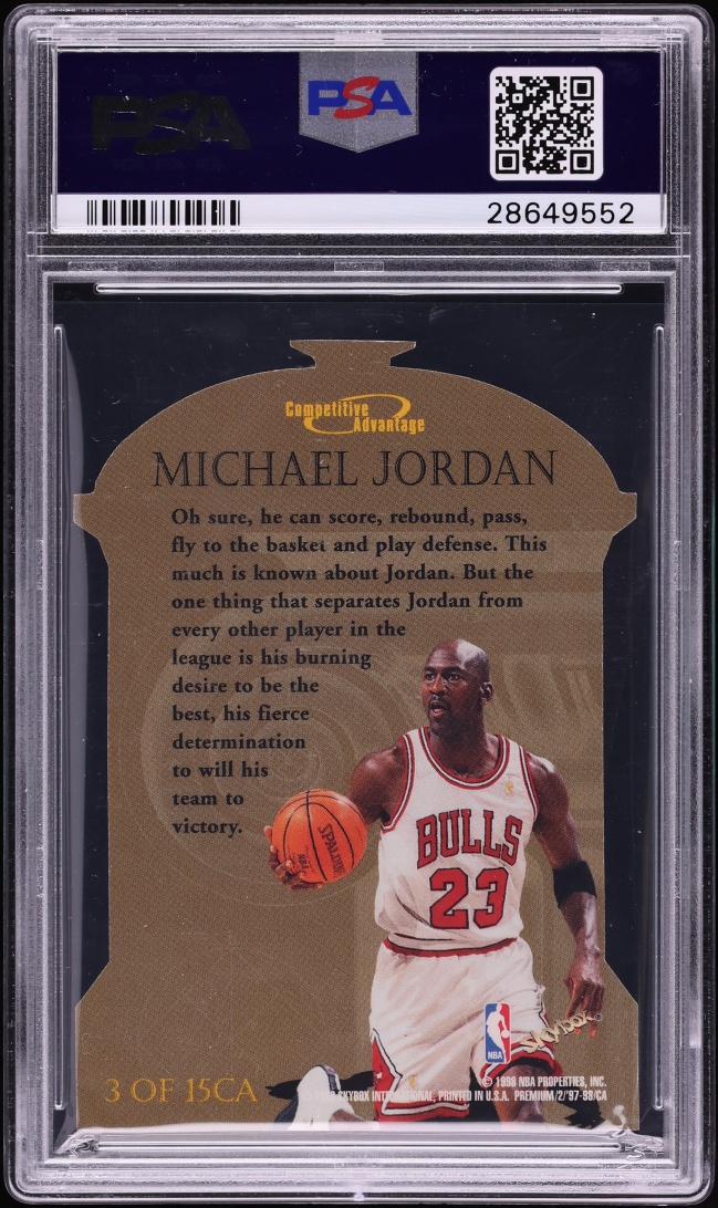 1997 Skybox Premium Competitive Advantage Die-Cut Michael Jordan #CA3 PSA 10 GEM MINT