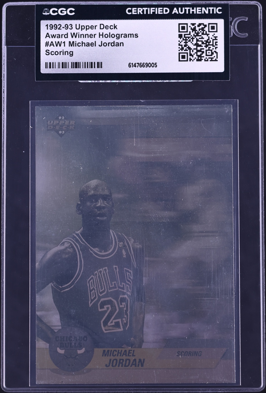 1992 Upper Deck Award Winner Holograms Scoring Michael Jordan #AW1 CGC AUTH
