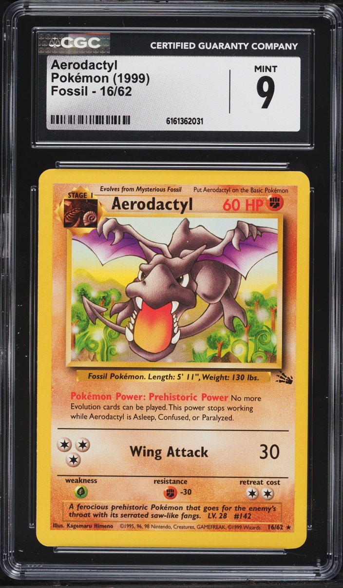 1999 Pokemon Fossil Aerodactyl #16 CGC 9 MINT