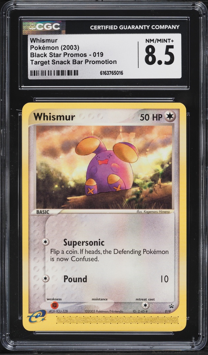 2003 Pokemon EX Black Star Promo Target Snack Bar Whismur #19 CGC 8.5 NM-MT+