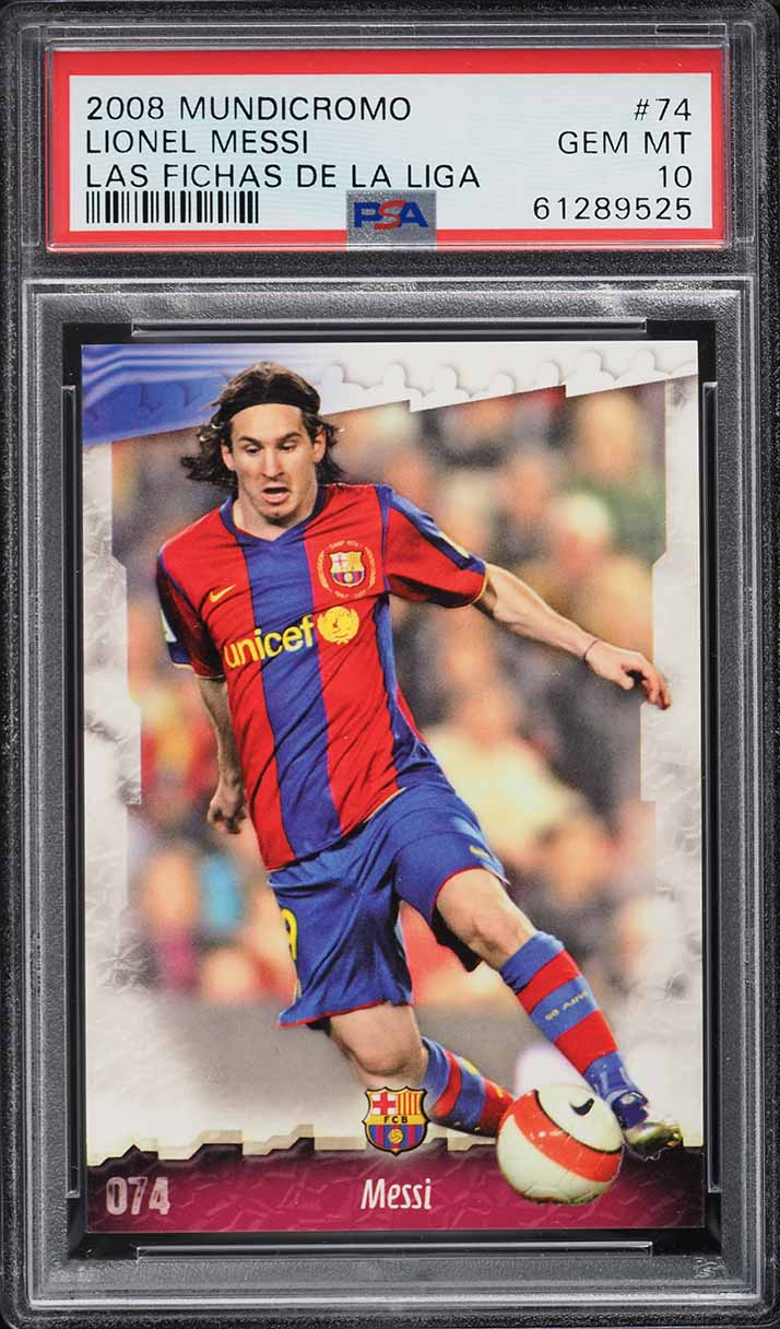2008 Mundi Cromo Las Fichas De La Liga Lionel Messi #74 PSA 10 GEM MINT