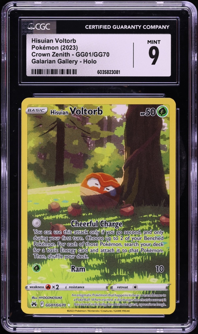 2023 Pokemon Sword & Shield Crown Zenith Alt Art Hisuian Voltorb #GG01 CGC 9 MINT