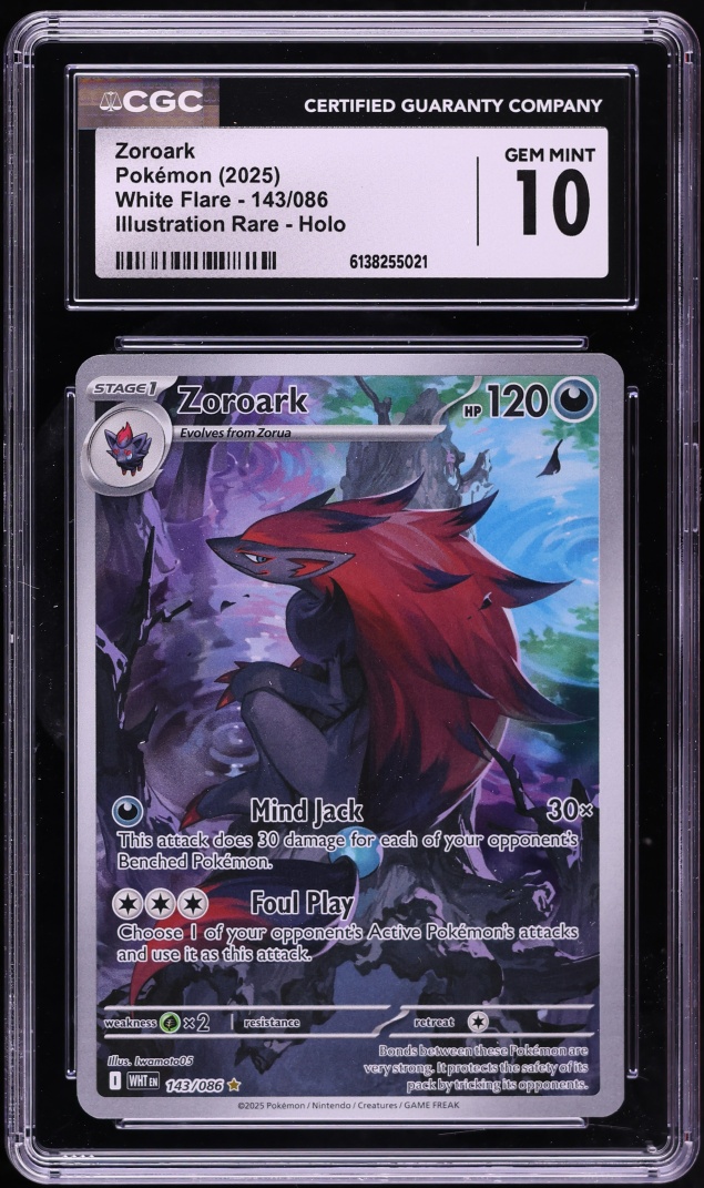 2025 Pokemon Scarlet & Violet White Flare IR Zoroark #143 CGC 10 GEM MINT