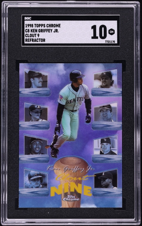 1998 Topps Chrome Clout 9 Refractor Ken Griffey Jr. #C8 SGC 10 GEM MINT